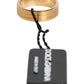 Gold Tone Brass Red Crystal DG Logo Ring