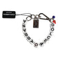 Silver Brass Chain Dice Logo Embellished Charm Bracelet