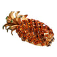 Dolce & Gabbana Gold Brass Pineapple Crystal Jewelry Brooch Pin