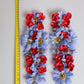 Dolce & Gabbana Gold Tone Brass Floral Crystal Clip On Dangling Earrings