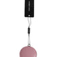 Dolce & Gabbana Pink Calfskin Leather Round Logo Hand Mirror Holder