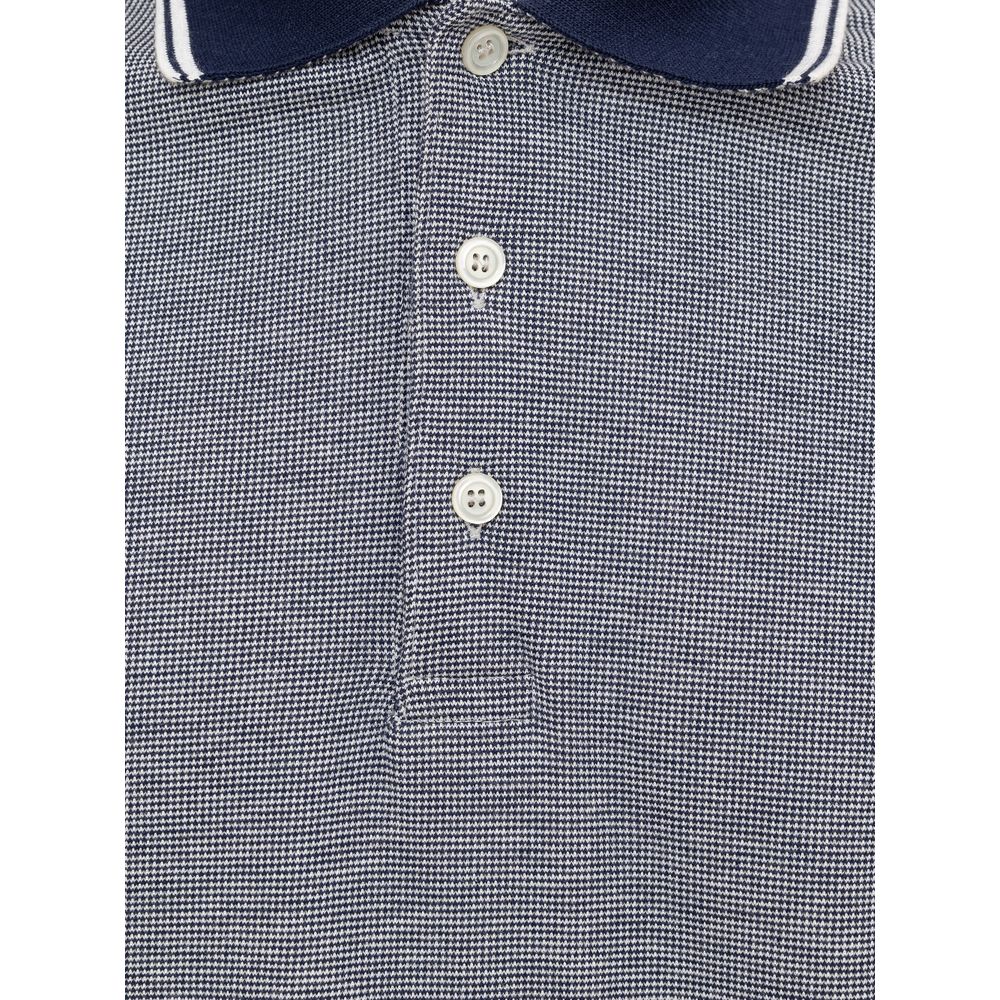 Blaues Poloshirt aus Baumwolle