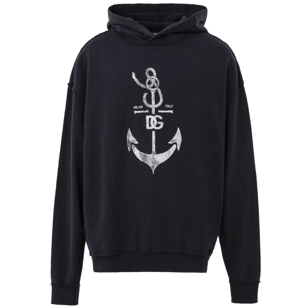 Blauer Baumwollpullover