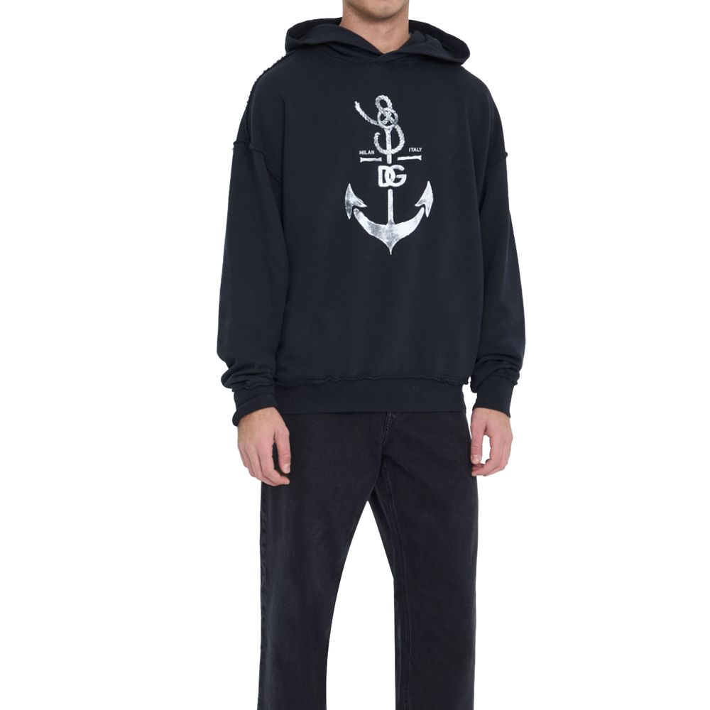 Blauer Baumwollpullover