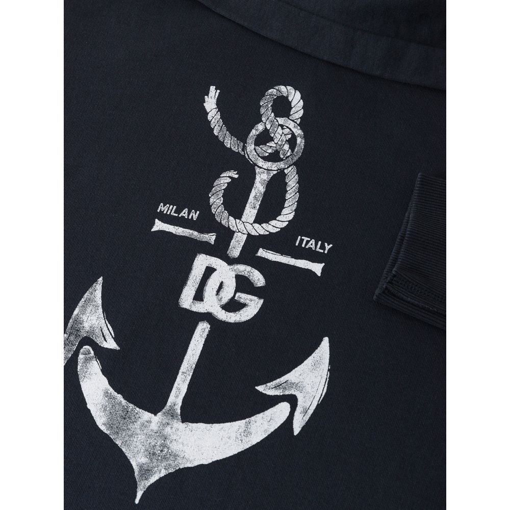 Blauer Baumwollpullover