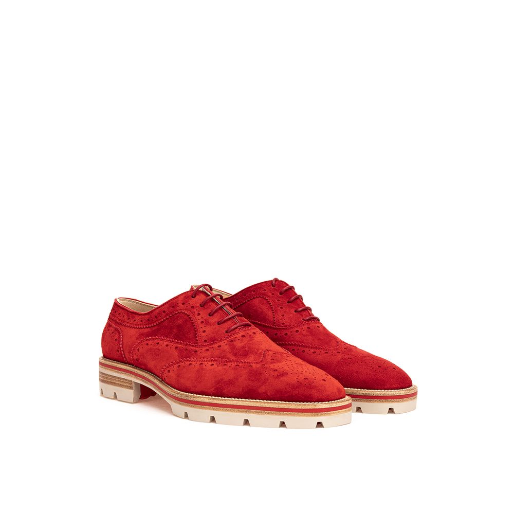 Scarpa bassa in pelle scamosciata rossa