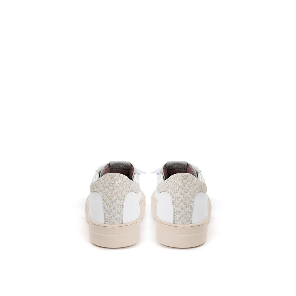 Weiße Leder-Sneakers, elegante Freizeitschuhe