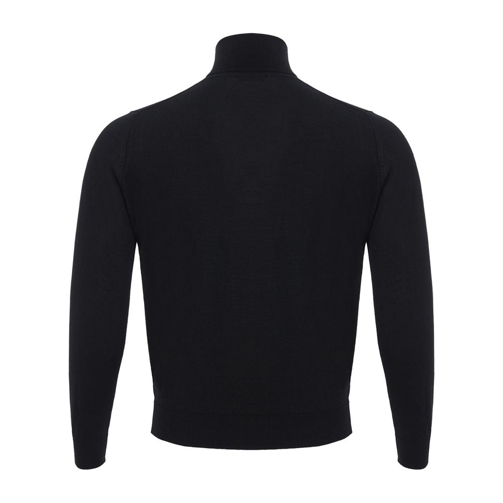 Maglione nero di lusso in cashmere italiano