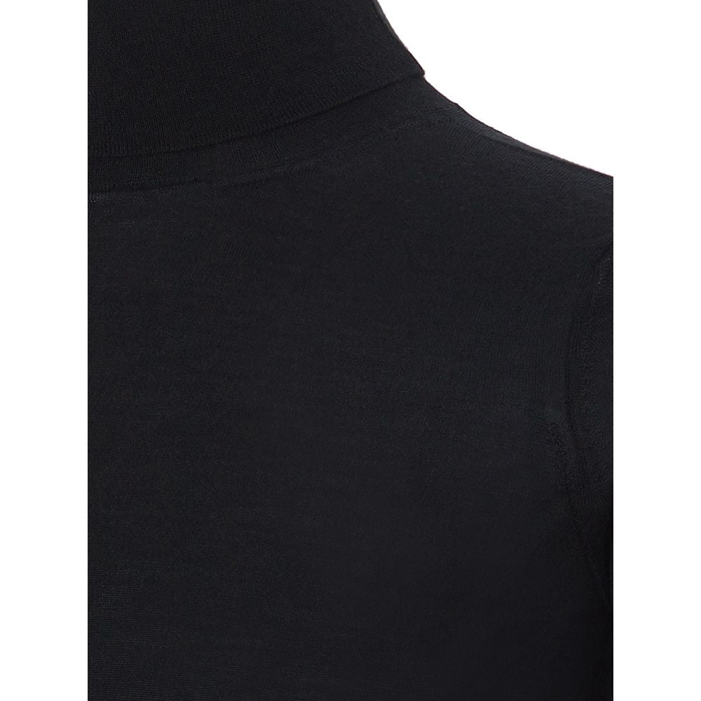 Maglione nero di lusso in cashmere italiano