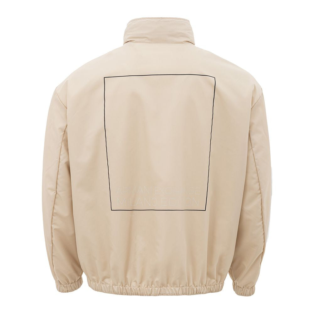Giacca in poliammide beige per l'uomo moderno