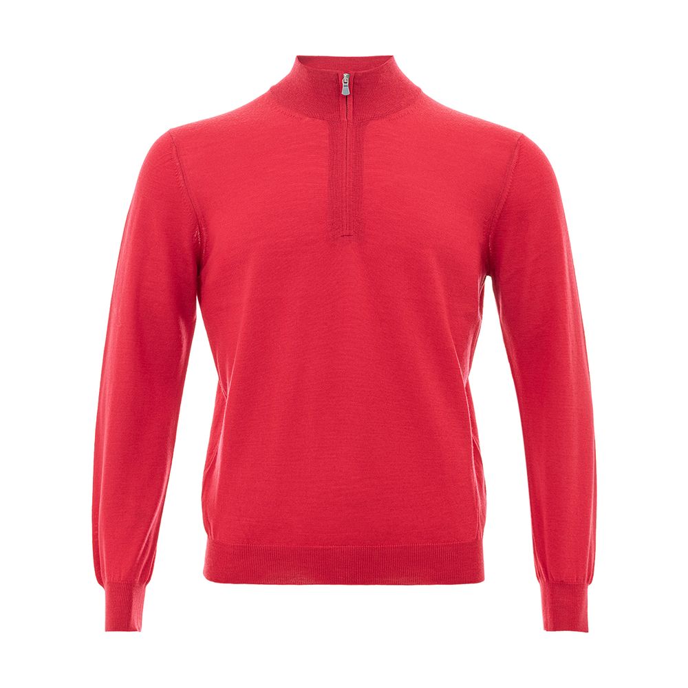 Elegantes karmesinrotes Woll-T-Shirt für Herren