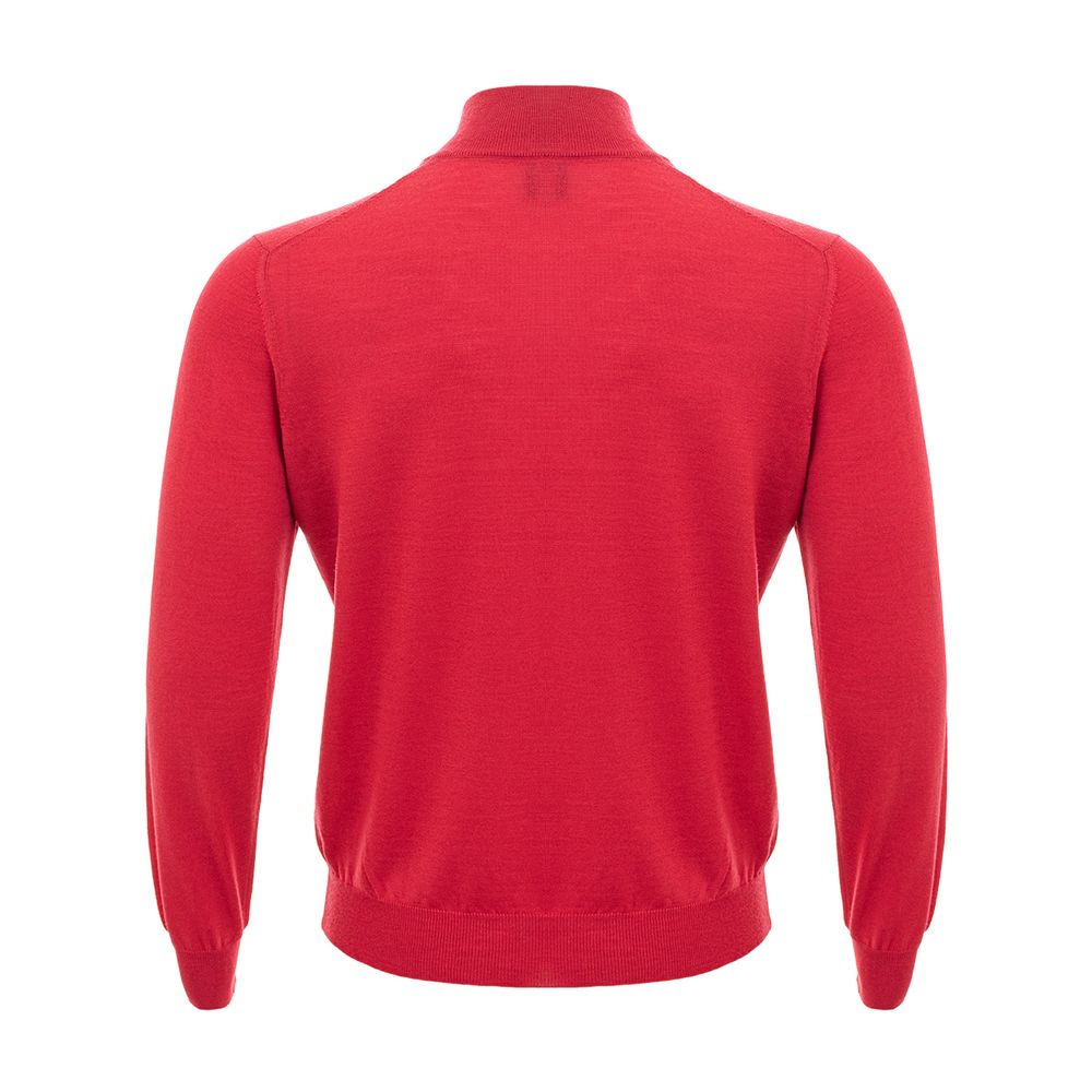 Elegantes karmesinrotes Woll-T-Shirt für Herren