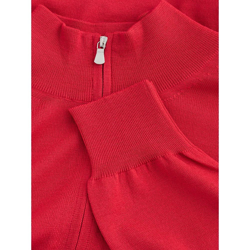 Elegantes karmesinrotes Woll-T-Shirt für Herren