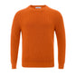 Schicker orangefarbener Pullover aus italienischer Baumwolle