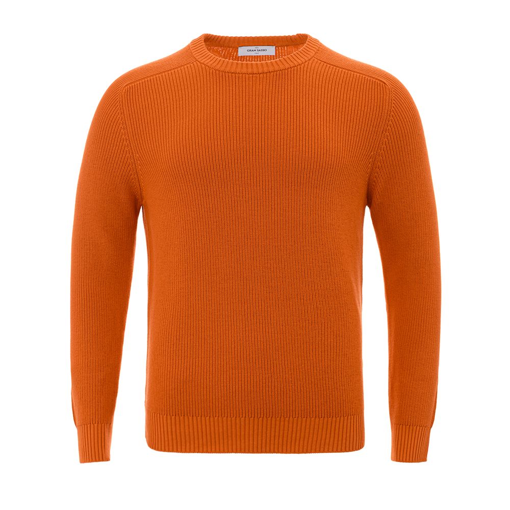 Schicker orangefarbener Pullover aus italienischer Baumwolle
