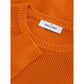 Schicker orangefarbener Pullover aus italienischer Baumwolle