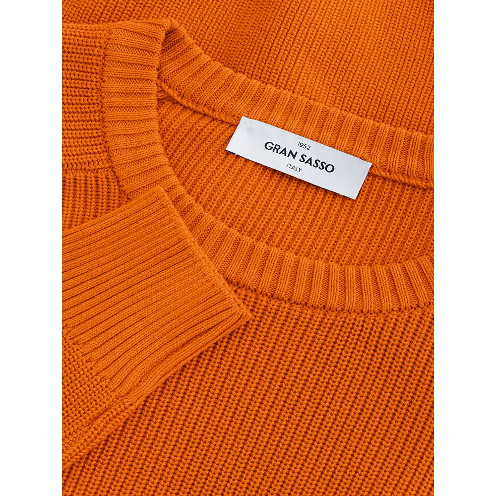 Schicker orangefarbener Pullover aus italienischer Baumwolle