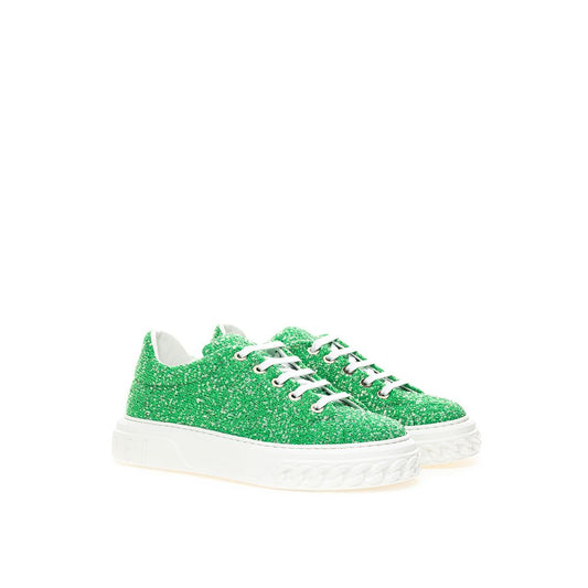 Emerald Elegance Leder-Sneaker