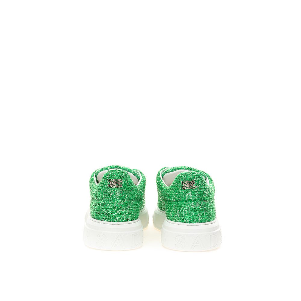 Emerald Elegance Leder-Sneaker