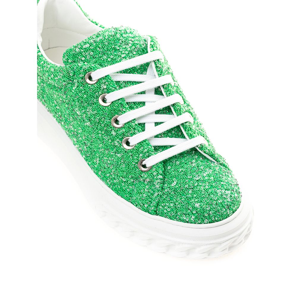 Emerald Elegance Leder-Sneaker