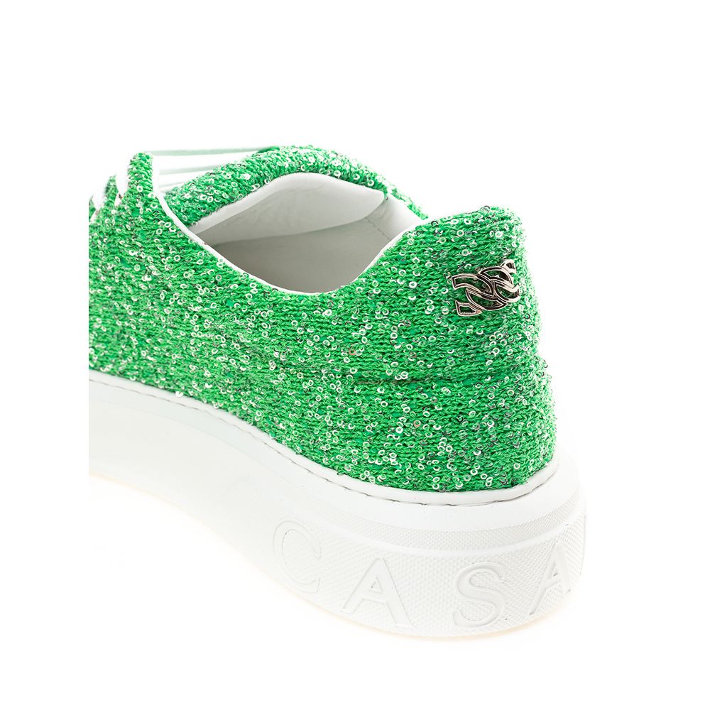 Emerald Elegance Leder-Sneaker