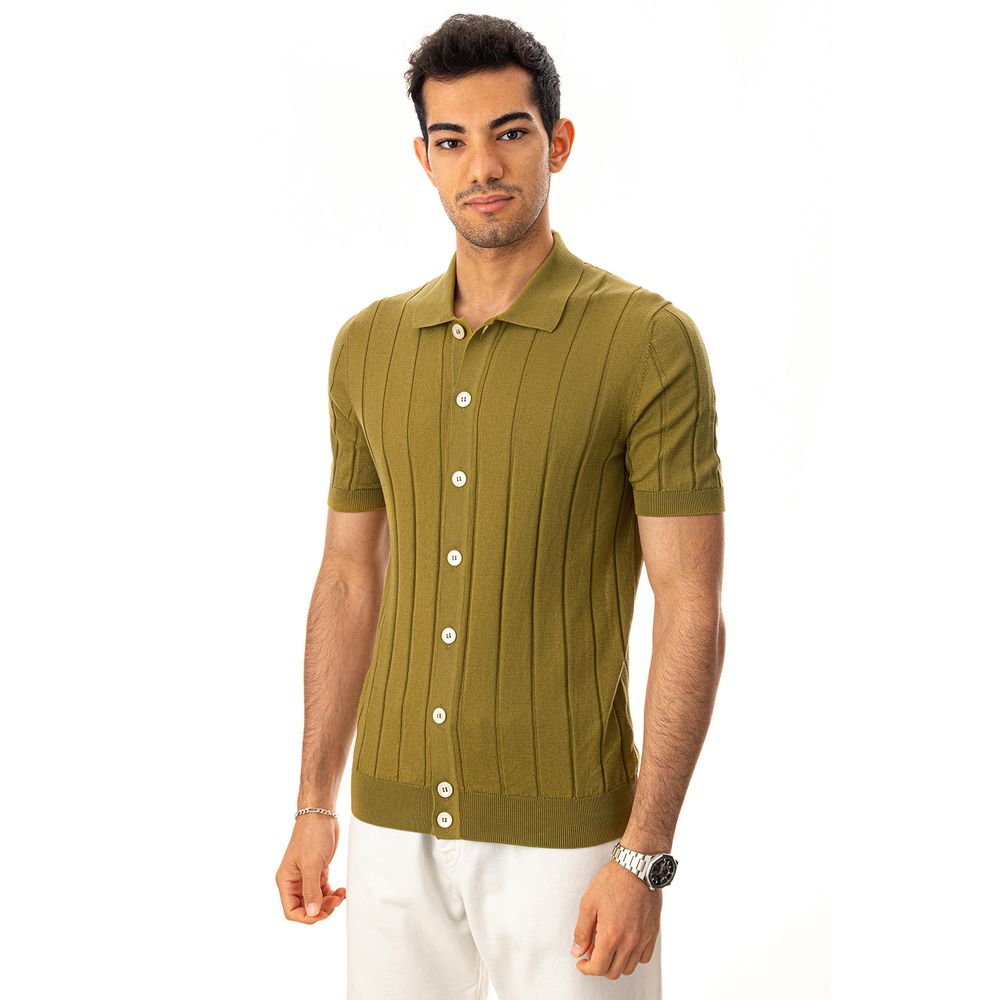 Elegantes grünes Baumwoll-T-Shirt für Herren