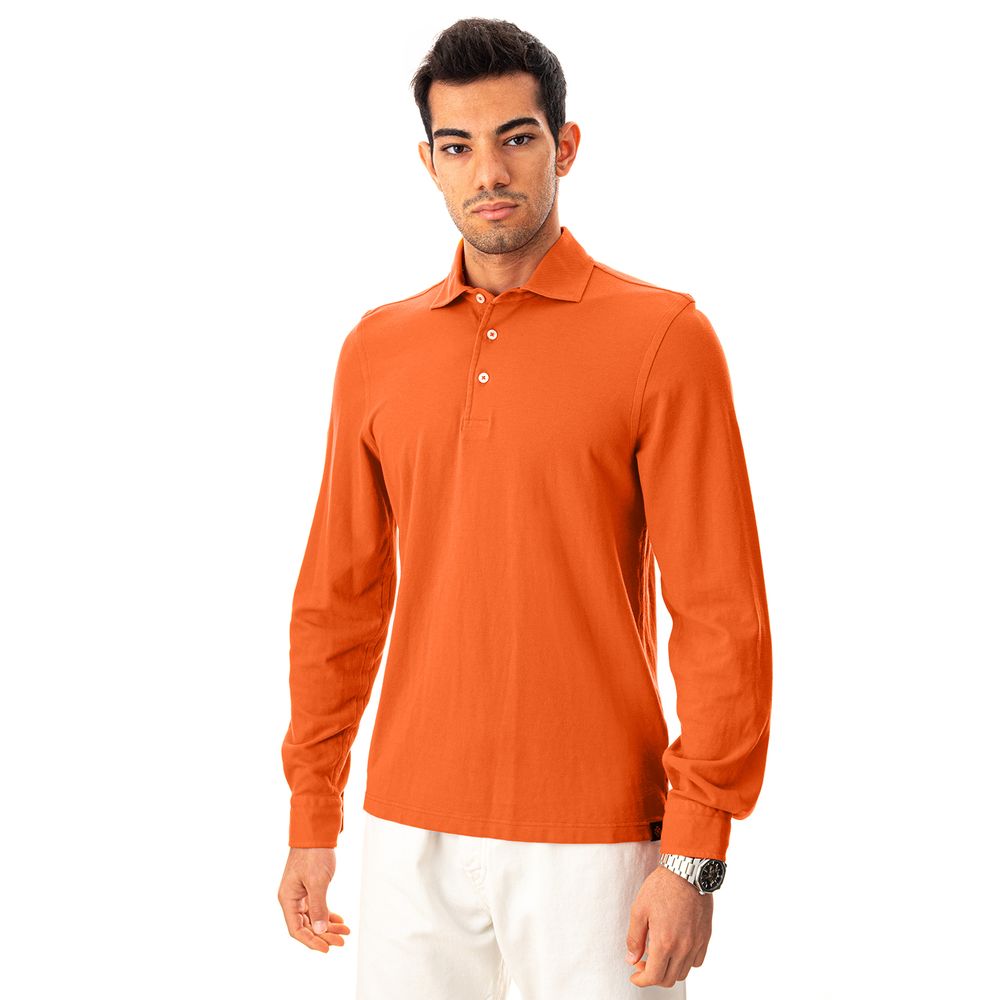 Elegantes oranges Baumwoll-Polo für Herren
