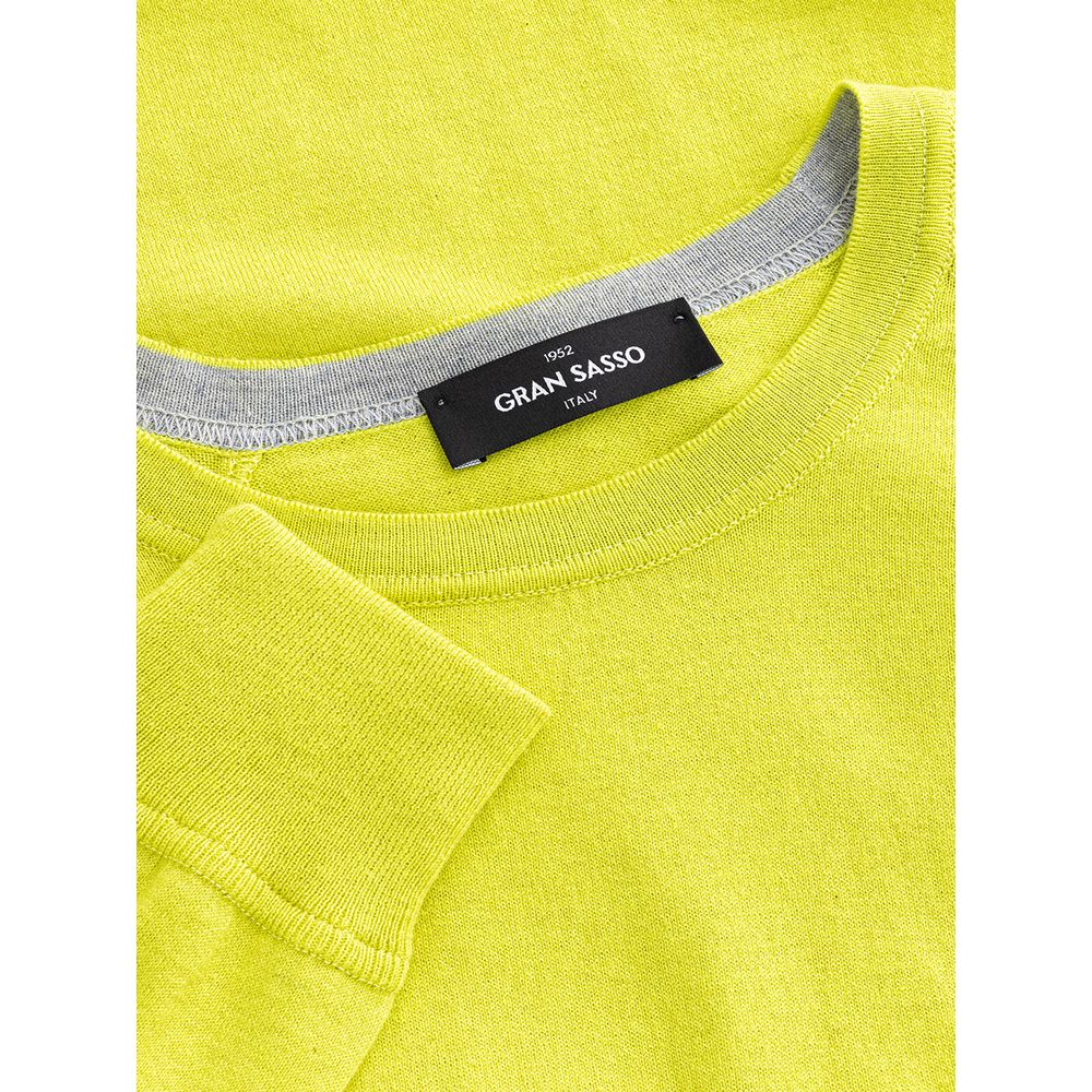 Sonnengelber Pullover aus italienischer Baumwolle