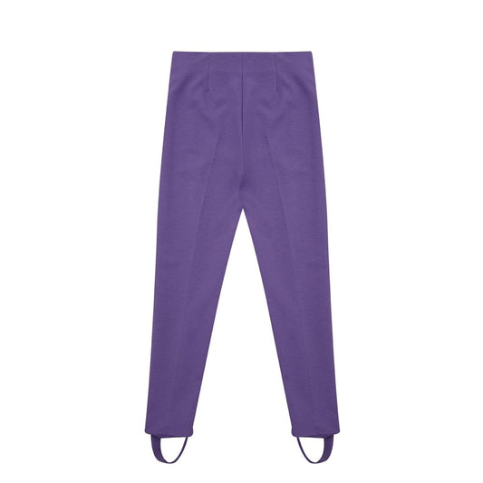 Pantaloni eleganti in viscosa viola