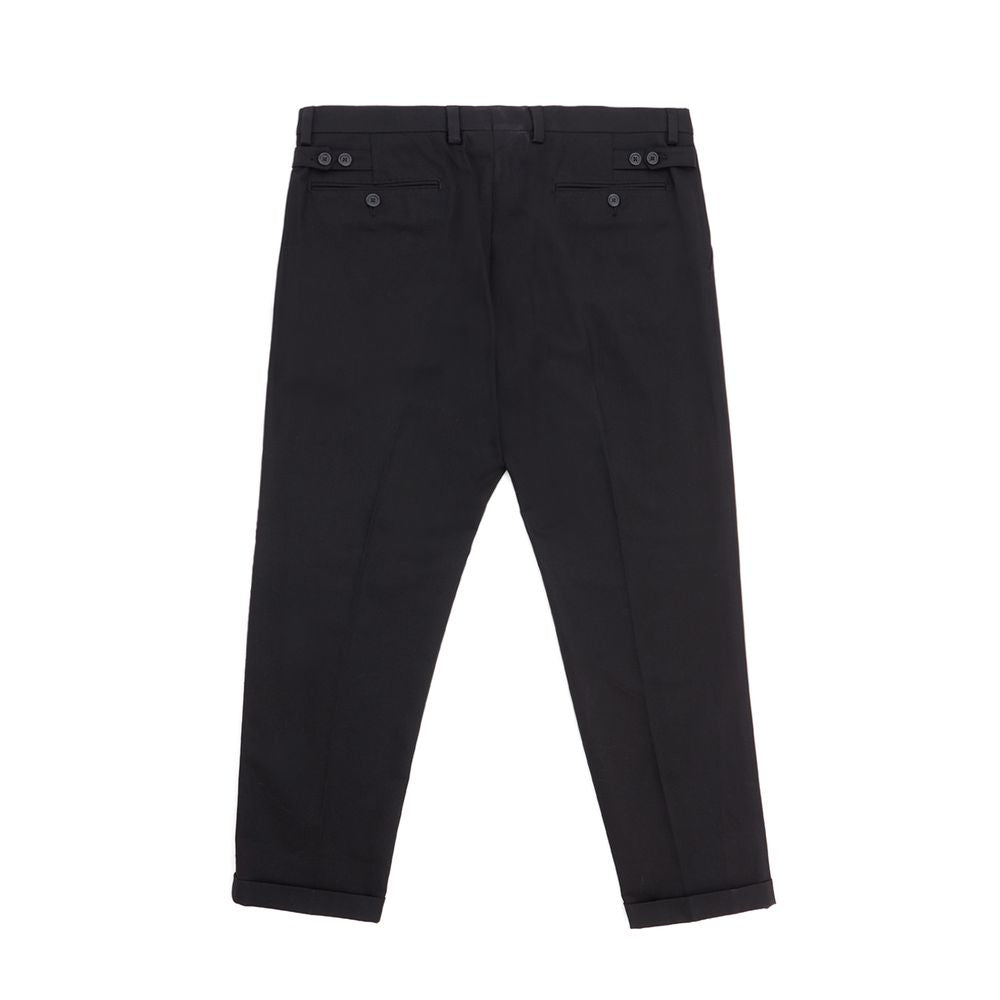 Elegante schwarze Baumwollhose für Herren