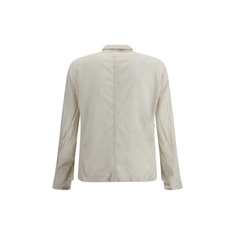 Jacket with multicolored button