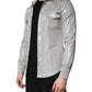 Dolce & Gabbana Metallic Gray Cotton Button Down Shirt