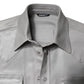 Dolce & Gabbana Metallic Gray Cotton Button Down Shirt