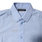 Dolce & Gabbana Light Blue Cotton GOLD Dress Formal Shirt