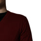 Dolce & Gabbana Maroon Cashmere V-neck Men Pullover Sweater