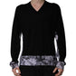 Dolce & Gabbana Black Camouflage V-neck Pullover Sweater