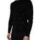 Dolce & Gabbana Black Pineapple Crew Neck Pullover Sweater