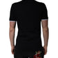 Dolce & Gabbana Black Cotton Crown Collared Polo T-shirt