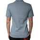 Dolce & Gabbana Blue Cotton Button Down Casual Men Polo Shirt