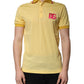 Dolce & Gabbana Yellow Cotton Logo Collared Polo T-shirt