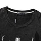 Dolce & Gabbana Black Graphic Print Cotton Crew Neck T-shirt