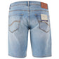 Yes Zee Light Blue Cotton Men Bermuda Short