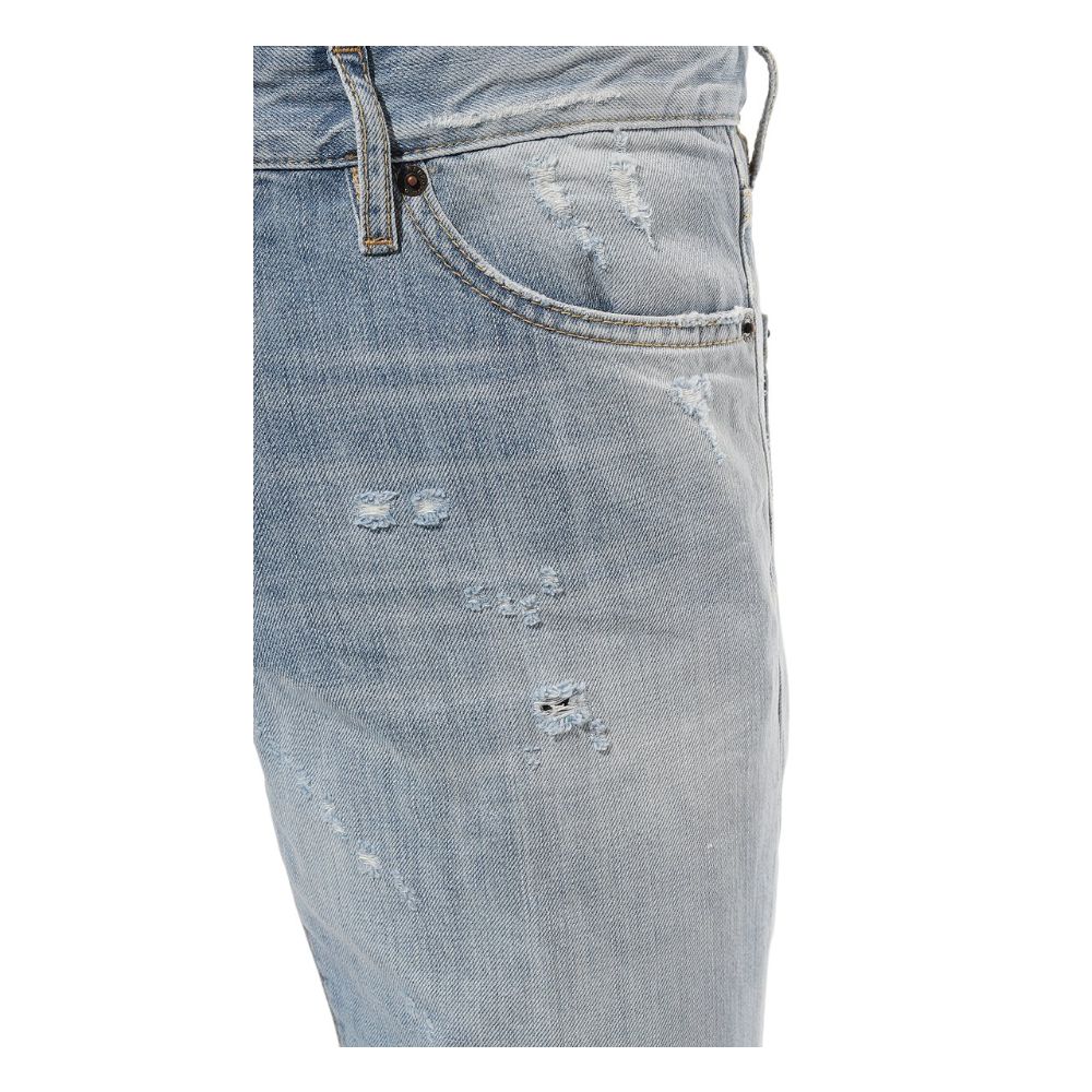 Light Blue Cotton Jeans & Pant