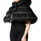 Dolce & Gabbana Black Padded Puffer Hooded Full Zip Cropped Jacket
