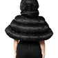 Dolce & Gabbana Black Padded Puffer Hooded Full Zip Cropped Jacket