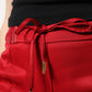 Dolce & Gabbana Red Viscose Straight Fit Pants