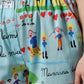 Dolce & Gabbana Light Blue Drawing Mid Waist Wide Leg Pants
