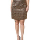 Dolce & Gabbana Brown Polyester Brocade A-line Mini Skirt