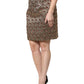 Dolce & Gabbana Brown Polyester Brocade A-line Mini Skirt
