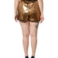 Metallic Gold High Waist Women Hotpants Short